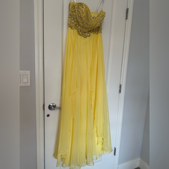 Sherri Hill Yellow Party/Prom Dress- Size 4 - Picture 2 of 8